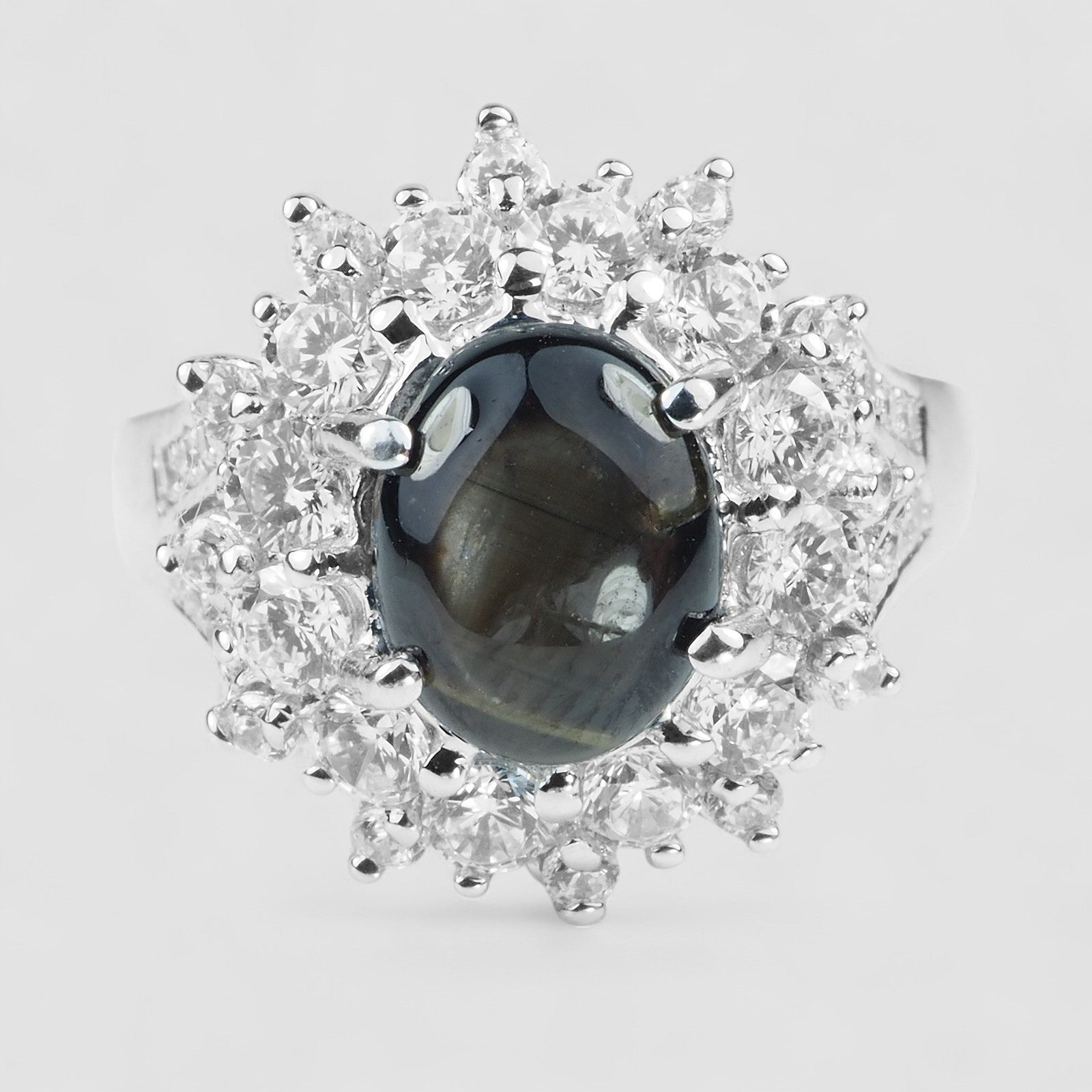 THAILAND Star Six Rays Black Sapphire Ring