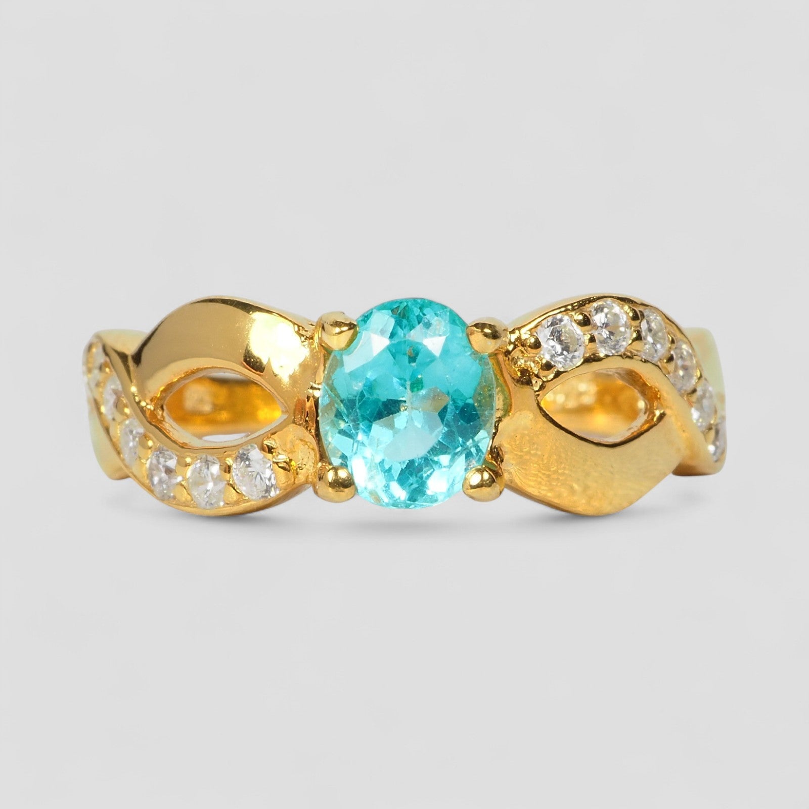 Neon Blue Apatite 925 Sterling Silver Ring