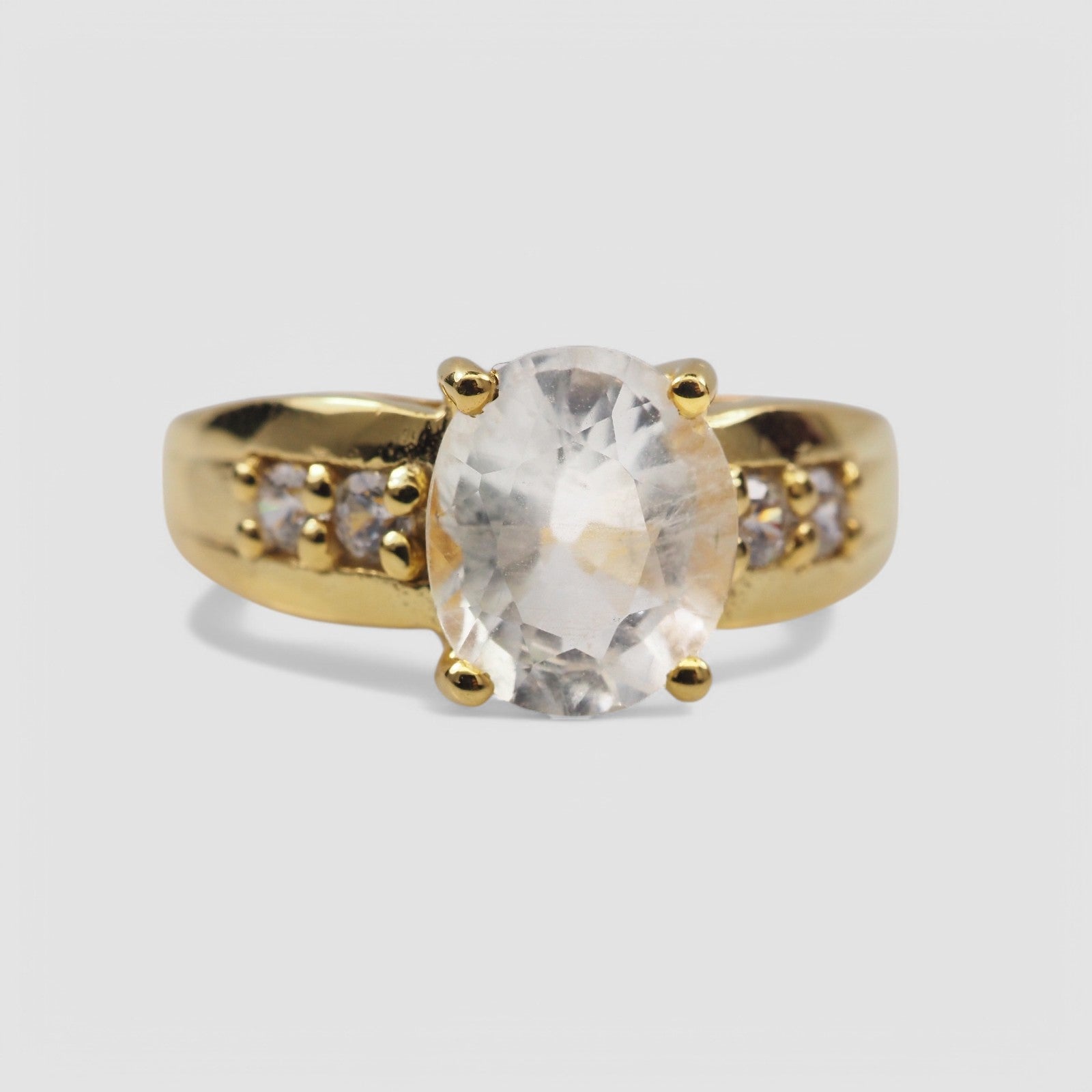 Blue Aquamarine 24K Gold 925 Sterling Silver Rings
