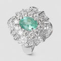 Neon Green Emerald 925 Sterling Silver Ring