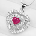 Red Ruby 925 Sterling Silver Pendants