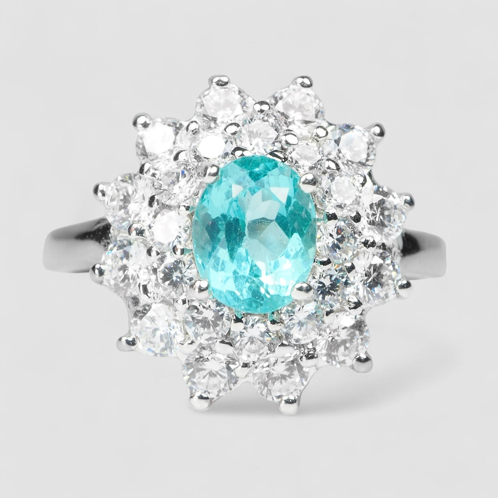 Blue Paraiba Tourmaline 925 Sterling Silver Ring