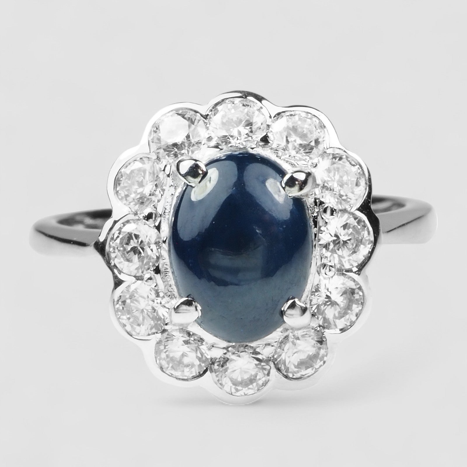 Blue Star Sapphire 925 Sterling Silver Ring