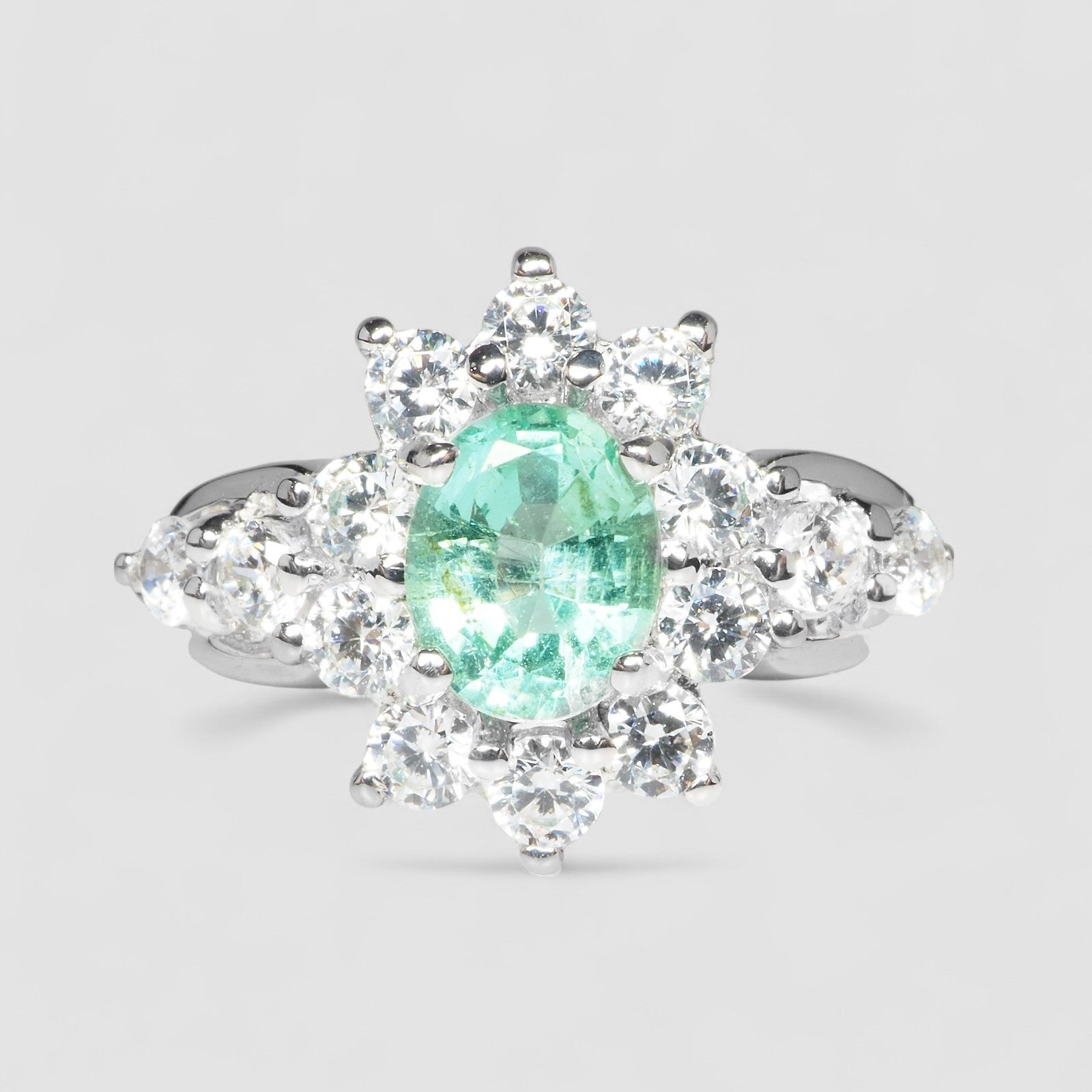 Natural Green Emerald 925 Sterling Silver Ring