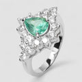 925 Sterling Silver Ring Vivid Green Emerald