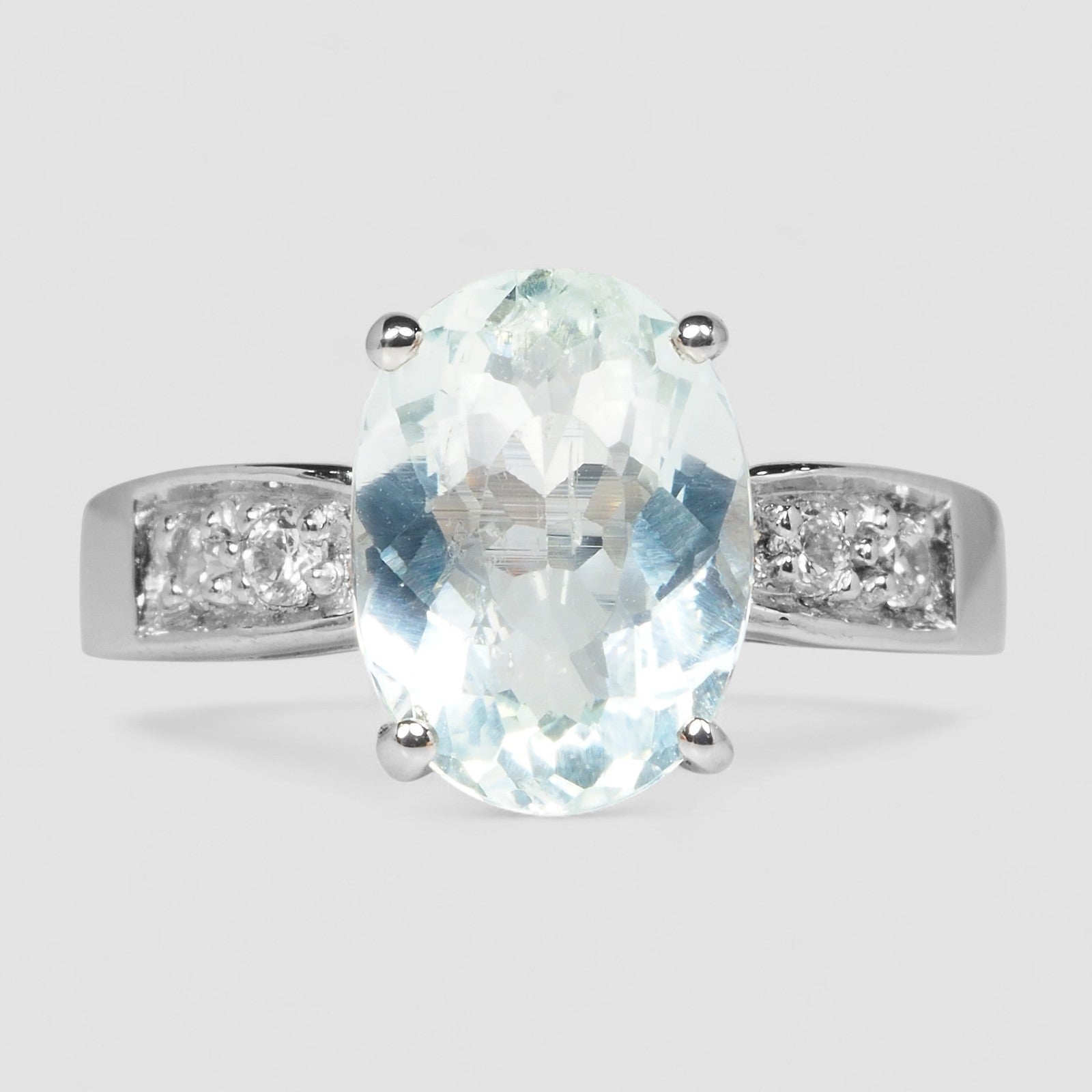 Sky Blue Aquamarine 925 Sterling Silver Ring