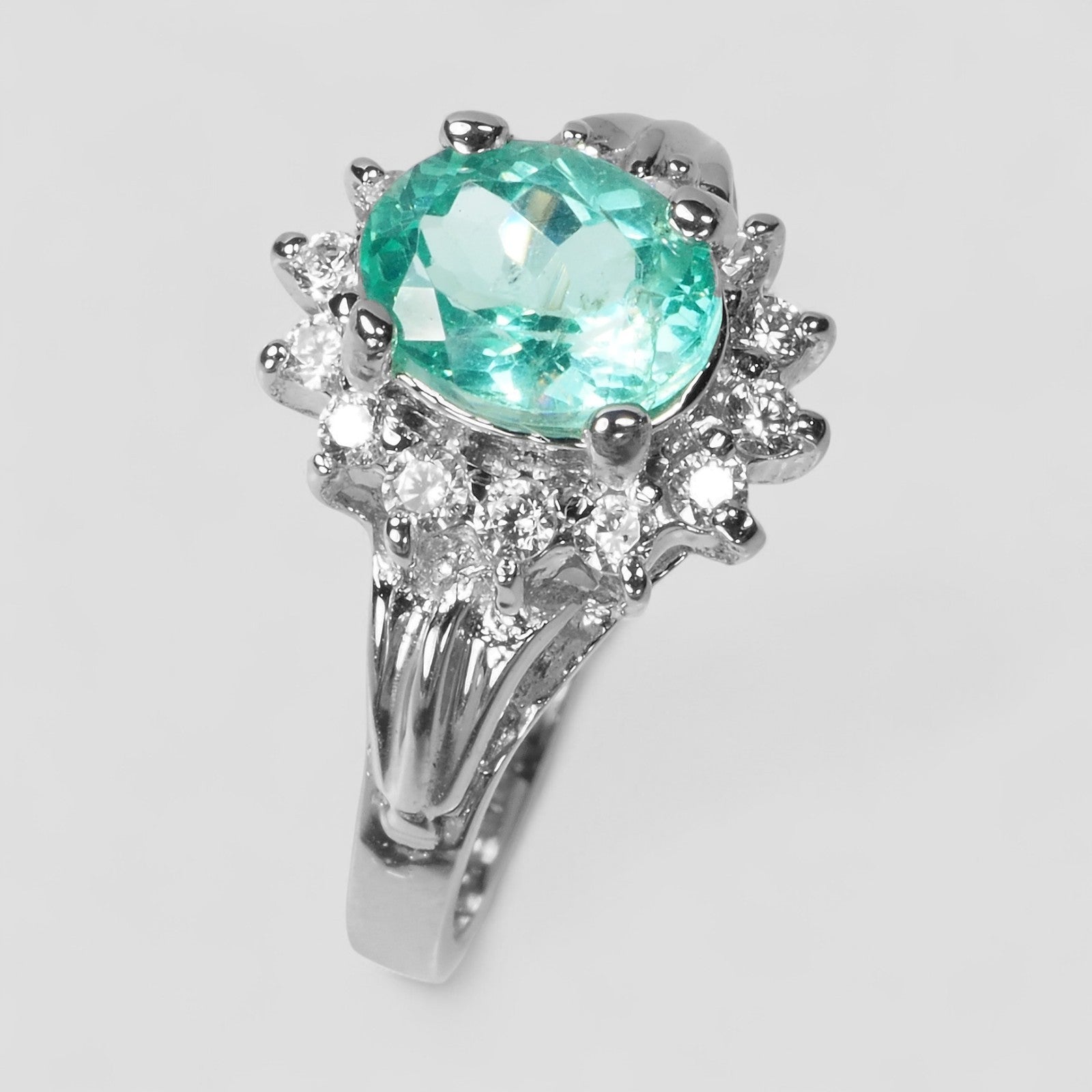 Vivid Green Emerald 925 Sterling Silver Ring