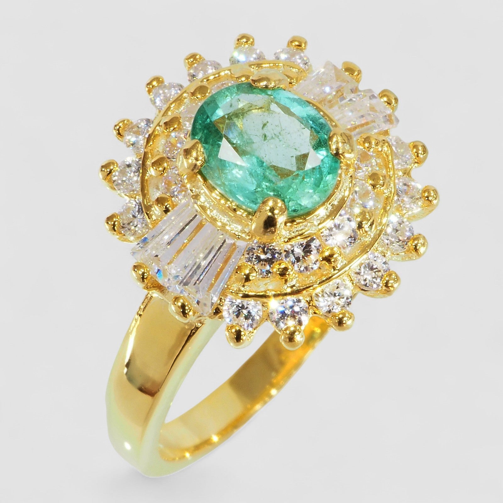 Vivid Green Emerald Handmade Ring
