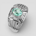 925 Sterling Silver Ring Green Emerald