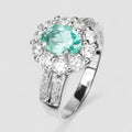 Green Emerald White Gold Plated Rings