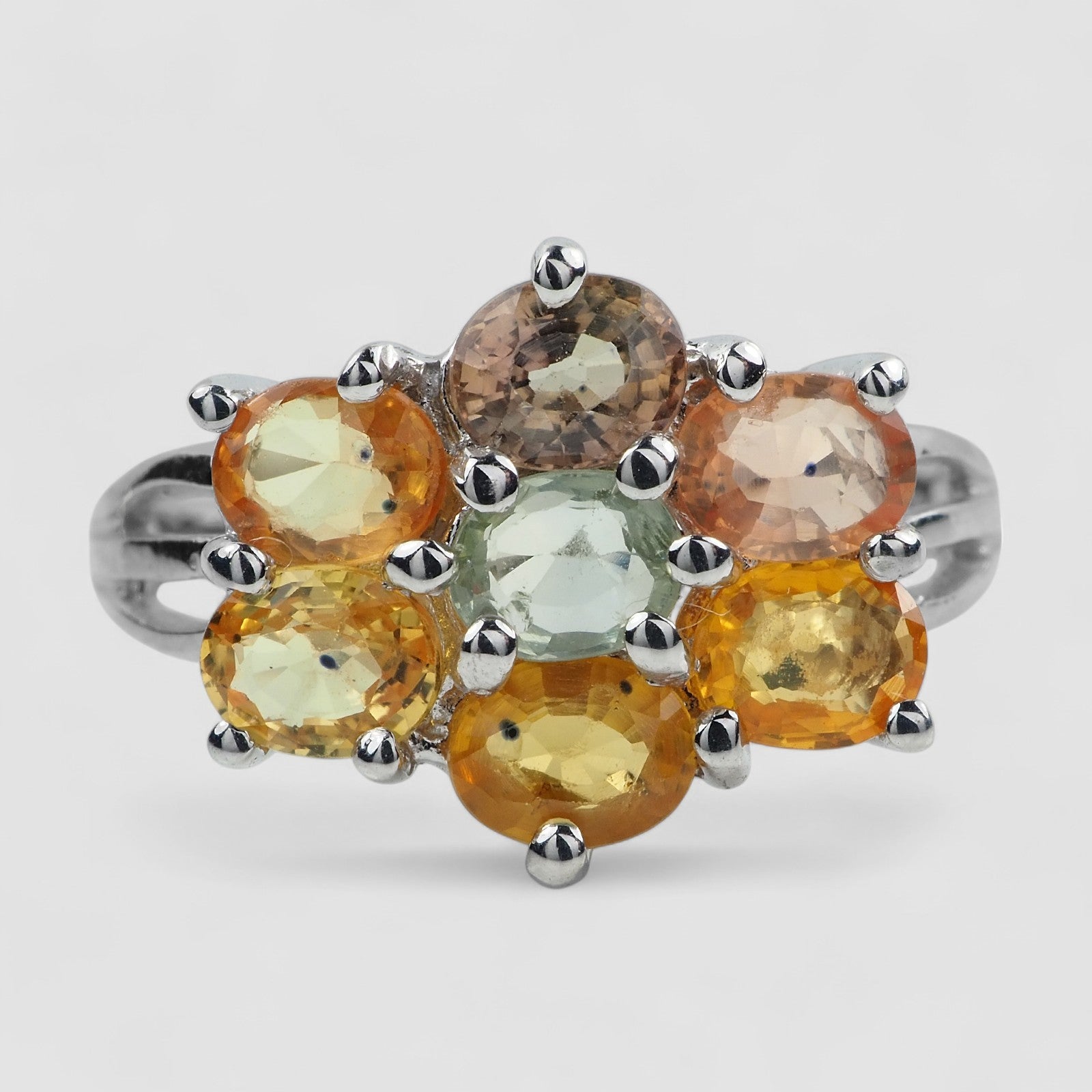 Multicolor Sapphire 925 Sterling Silver Ring, Natural Gemstone, Statement Ring, Free Resizing