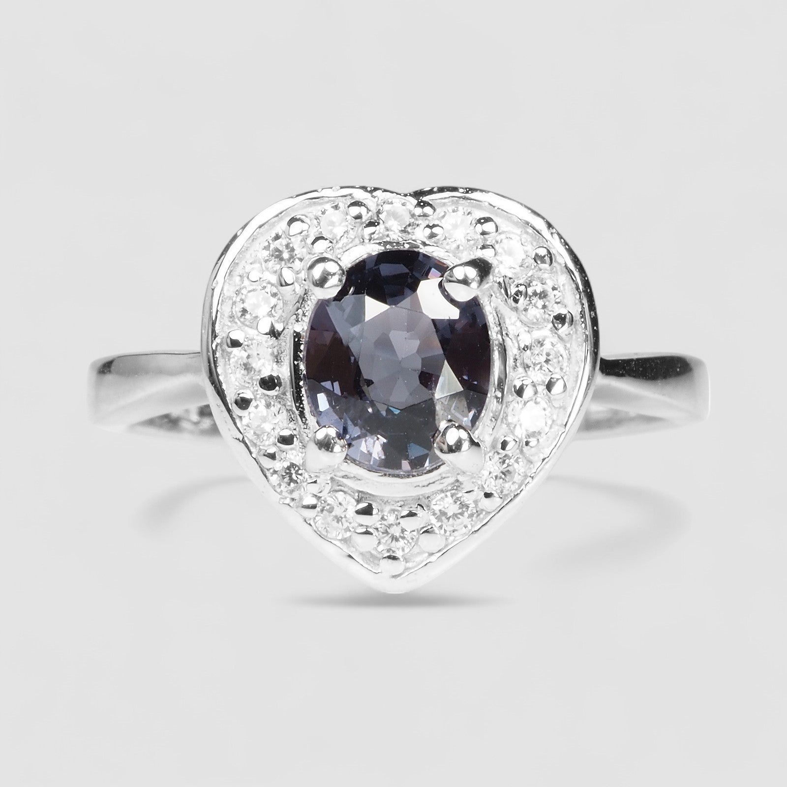 Grey Spinel 925 Sterling Silver Ring