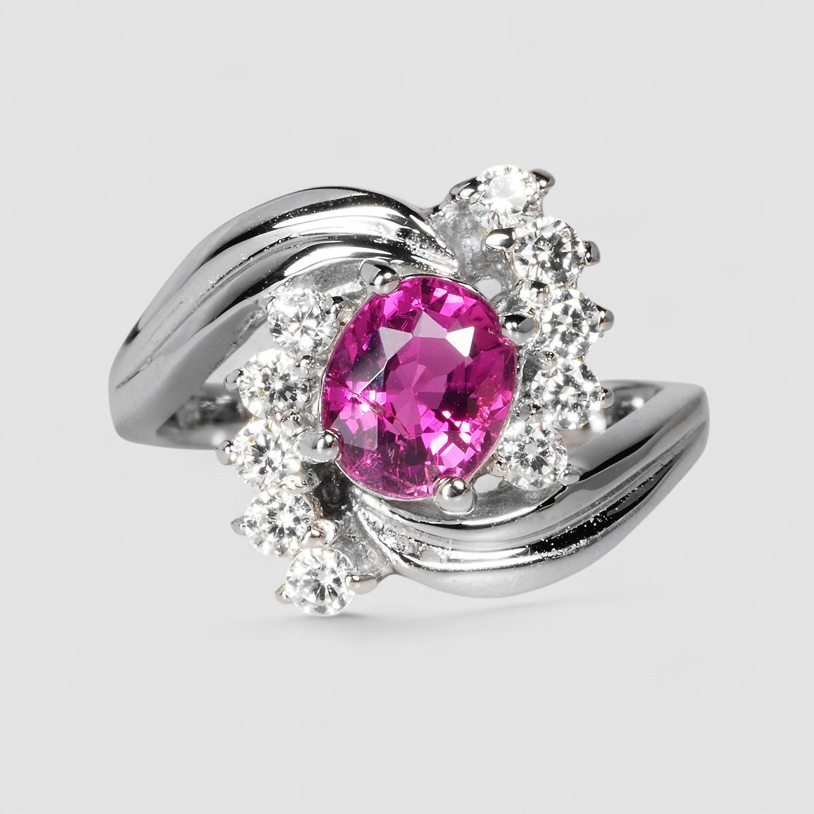 Vivid Pink Tourmaline 925 Sterling Silver Ring