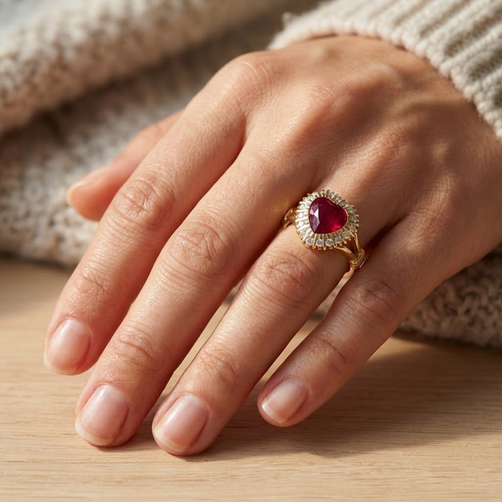 Blood Ruby 925 Sterling Silver Ring