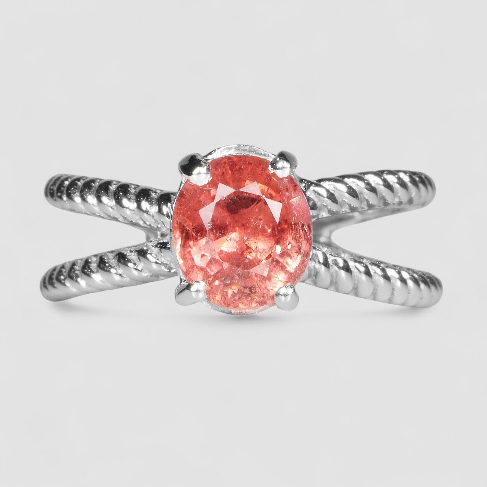 Padparadscha Sapphire 925 Sterling Silver Ring