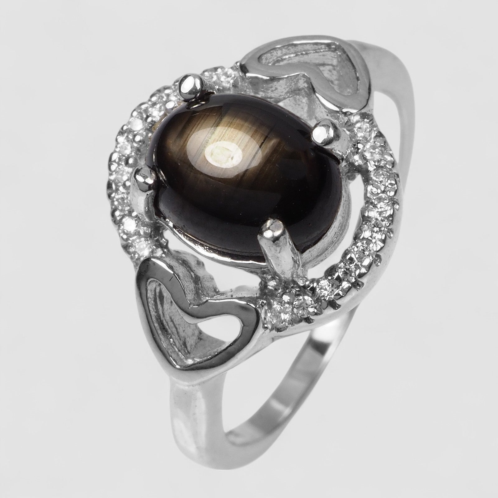 Black Star Sapphire 925 Sterling Silver Ring, Natural Sapphire , Dainty Everyday Ring