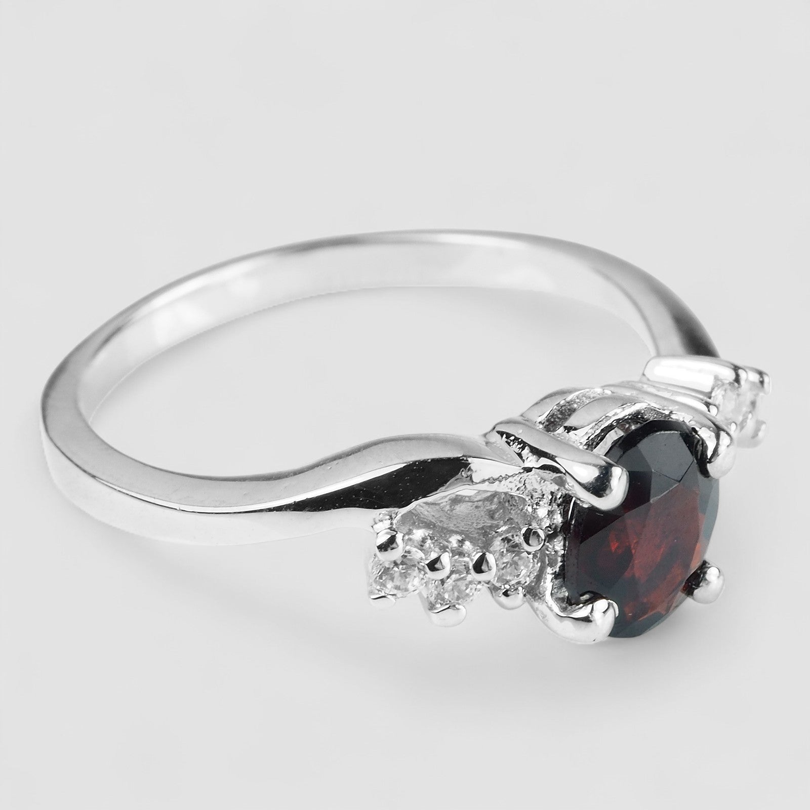 Cherry Red Spinel 925 Sterling Silver Ring, Dainty Minimalist Everyday Ring