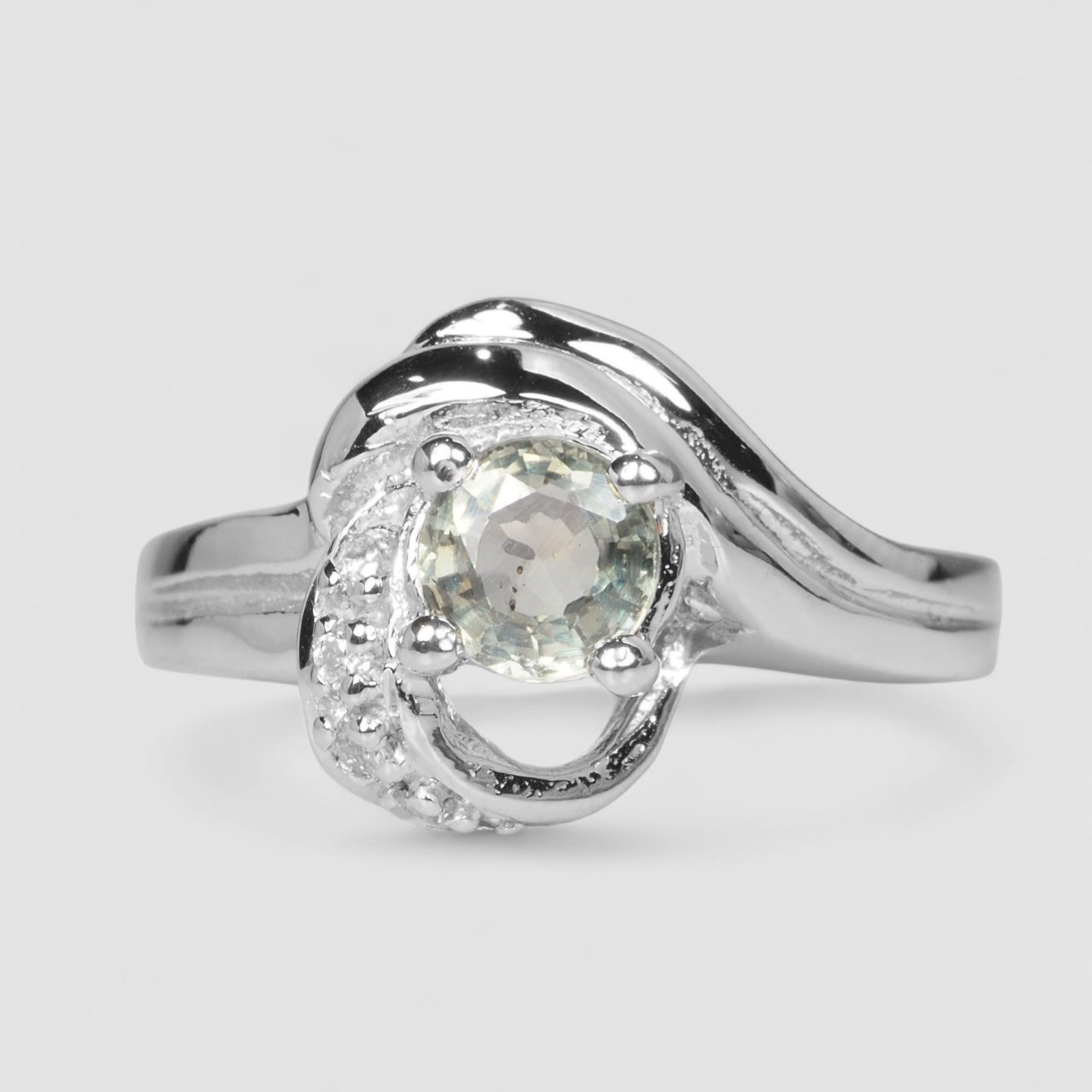 Green Sapphire 925 Sterling Silver Ring