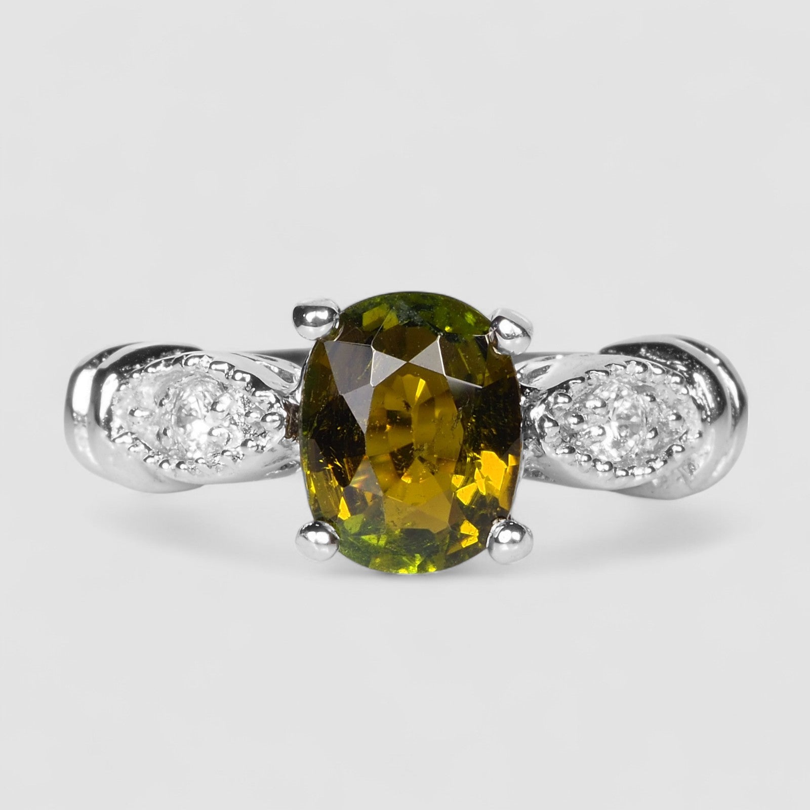 Handmade Ring Forest Green Tourmaline