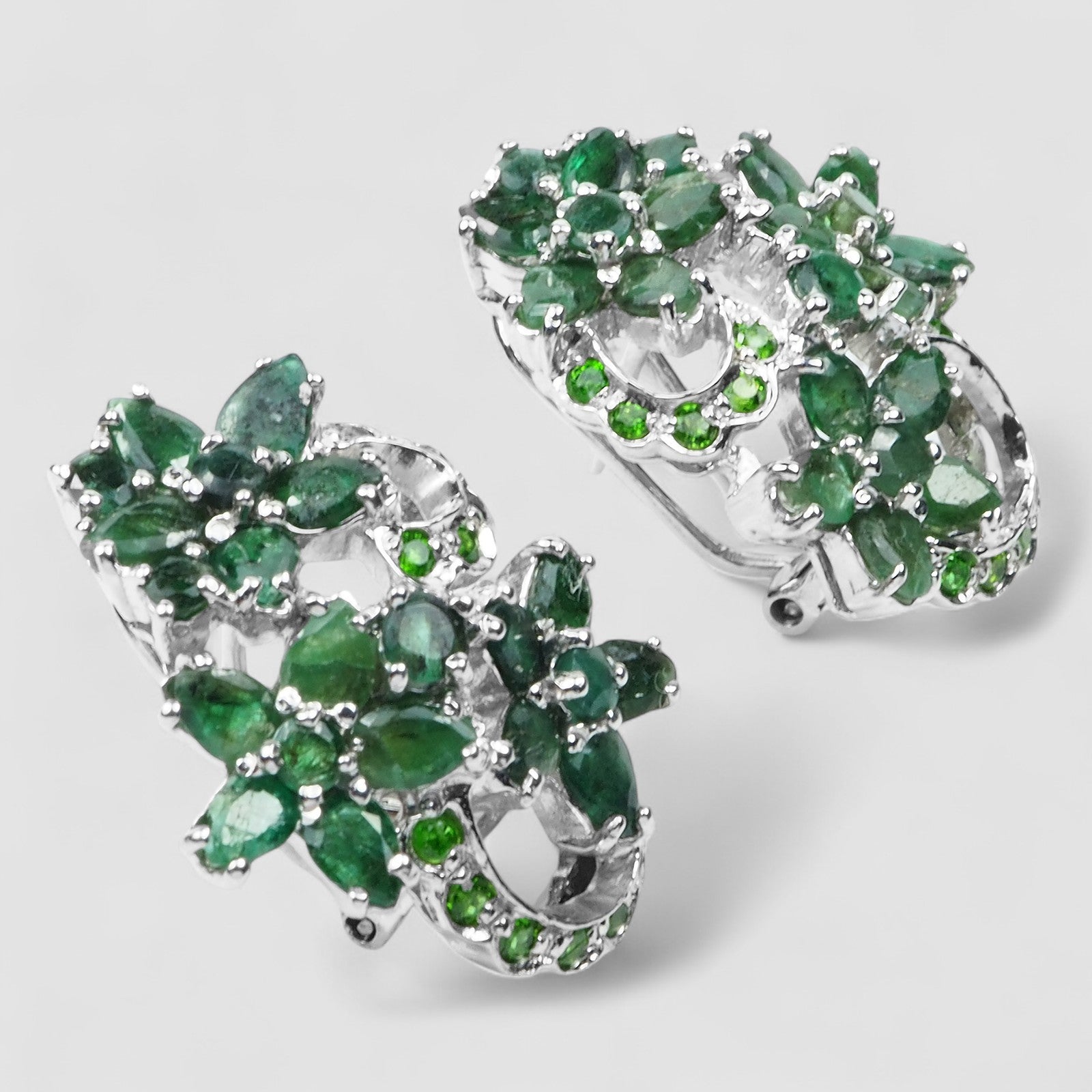 Green Emerald 925 Sterling Silver Earrings, Affordable Natural Gemstone, Everyday Earrings
