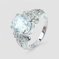 Blue Aquamarine 925 Sterling Silver Ring