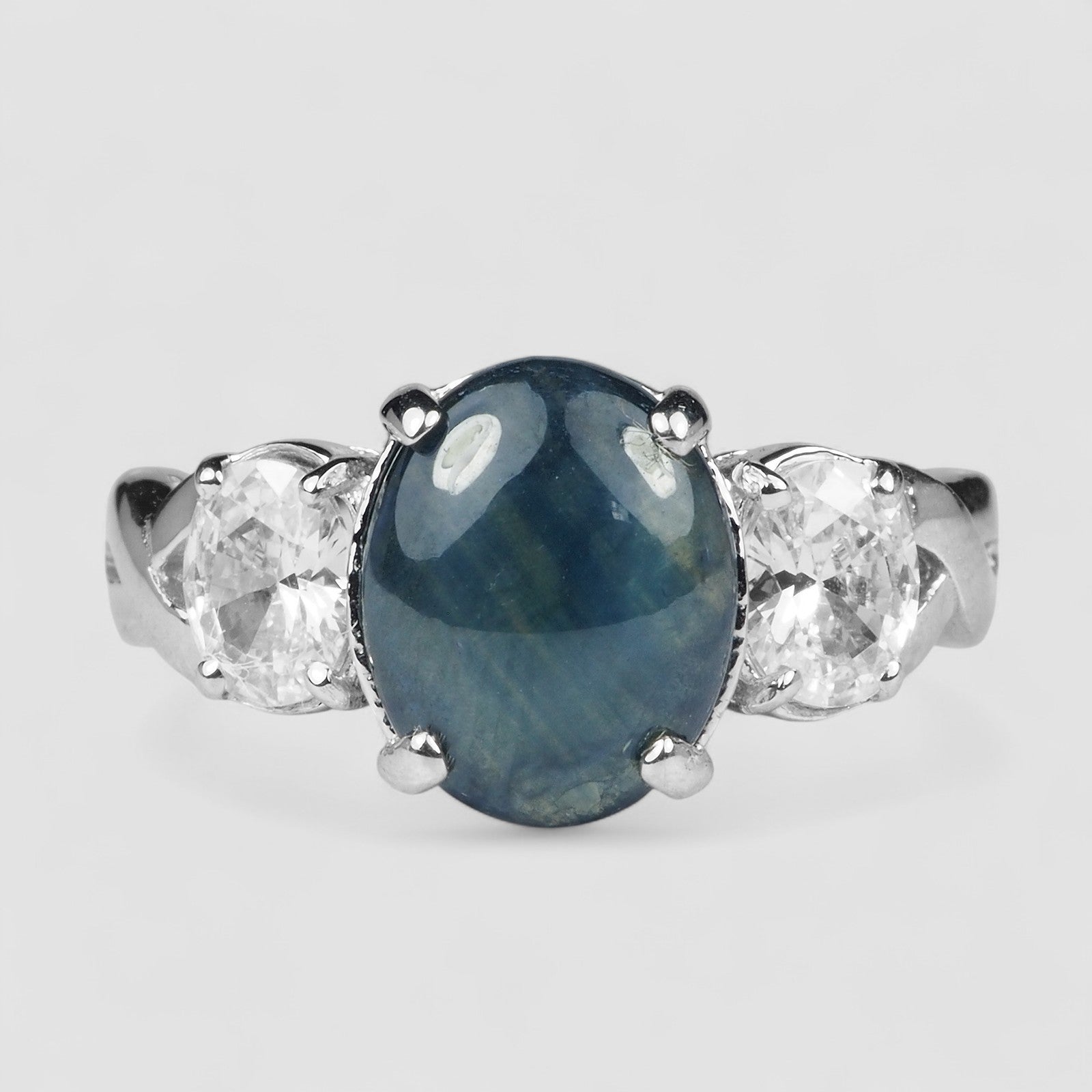 Blue Star Sapphire 925 Sterling Silver Ring, Anniversary Gift, Everyday Ring, Dainty Ring, Free Resizing