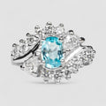 Blue Zircon 925 Sterling Silver Ring