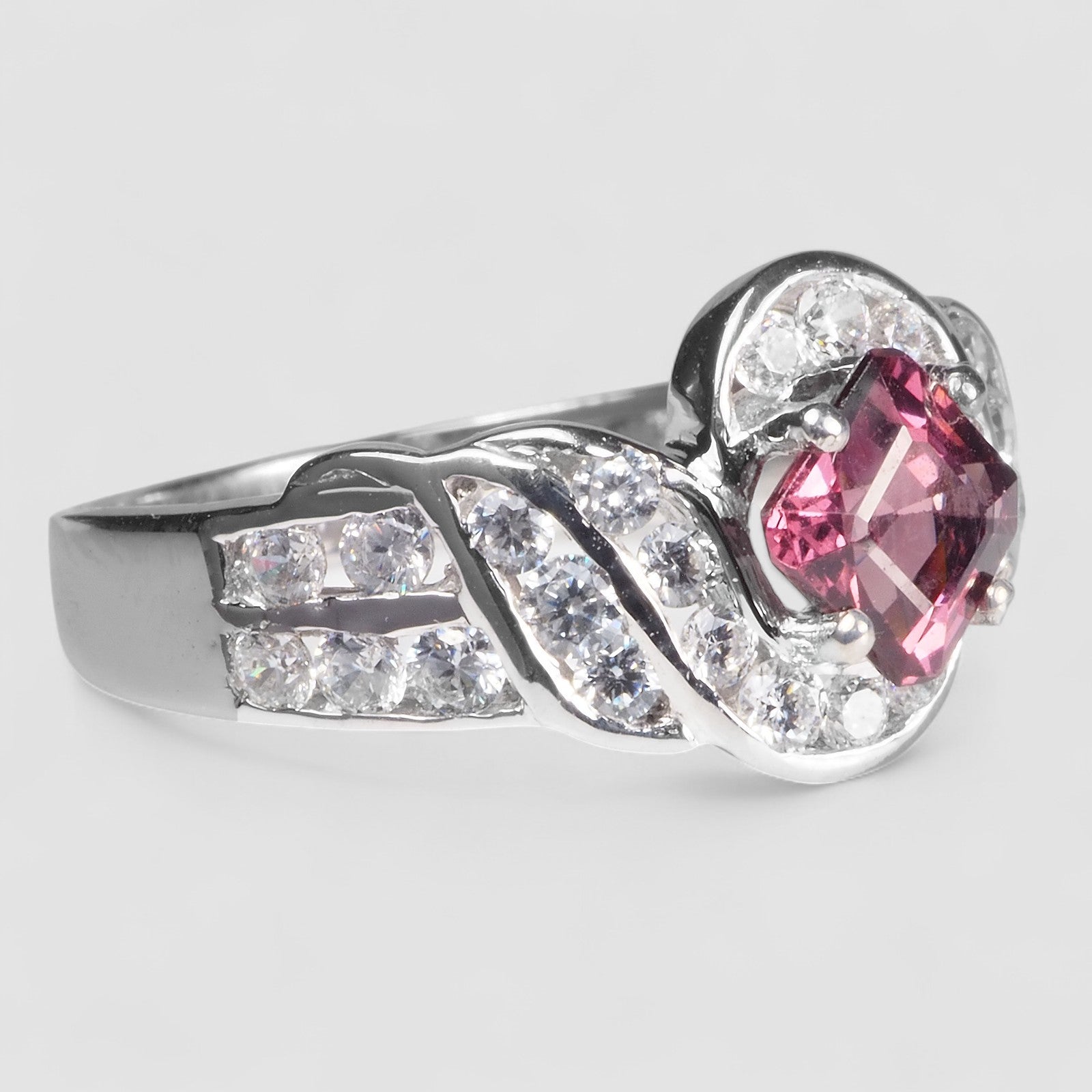 Pink Rhodolite Garnet 925 Sterling Silver Ring