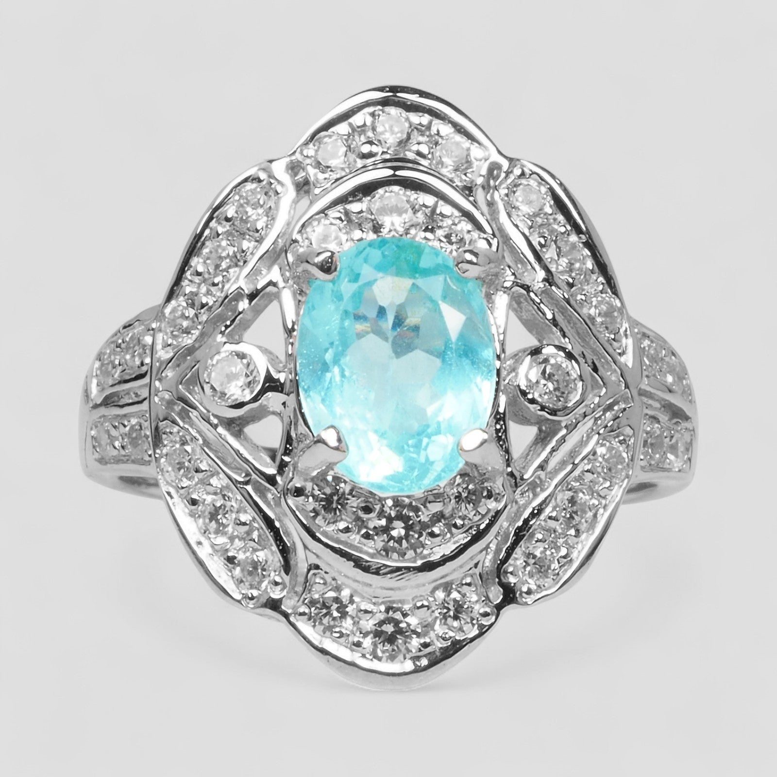Neon Blue Apatite 925 Sterling Silver Ring