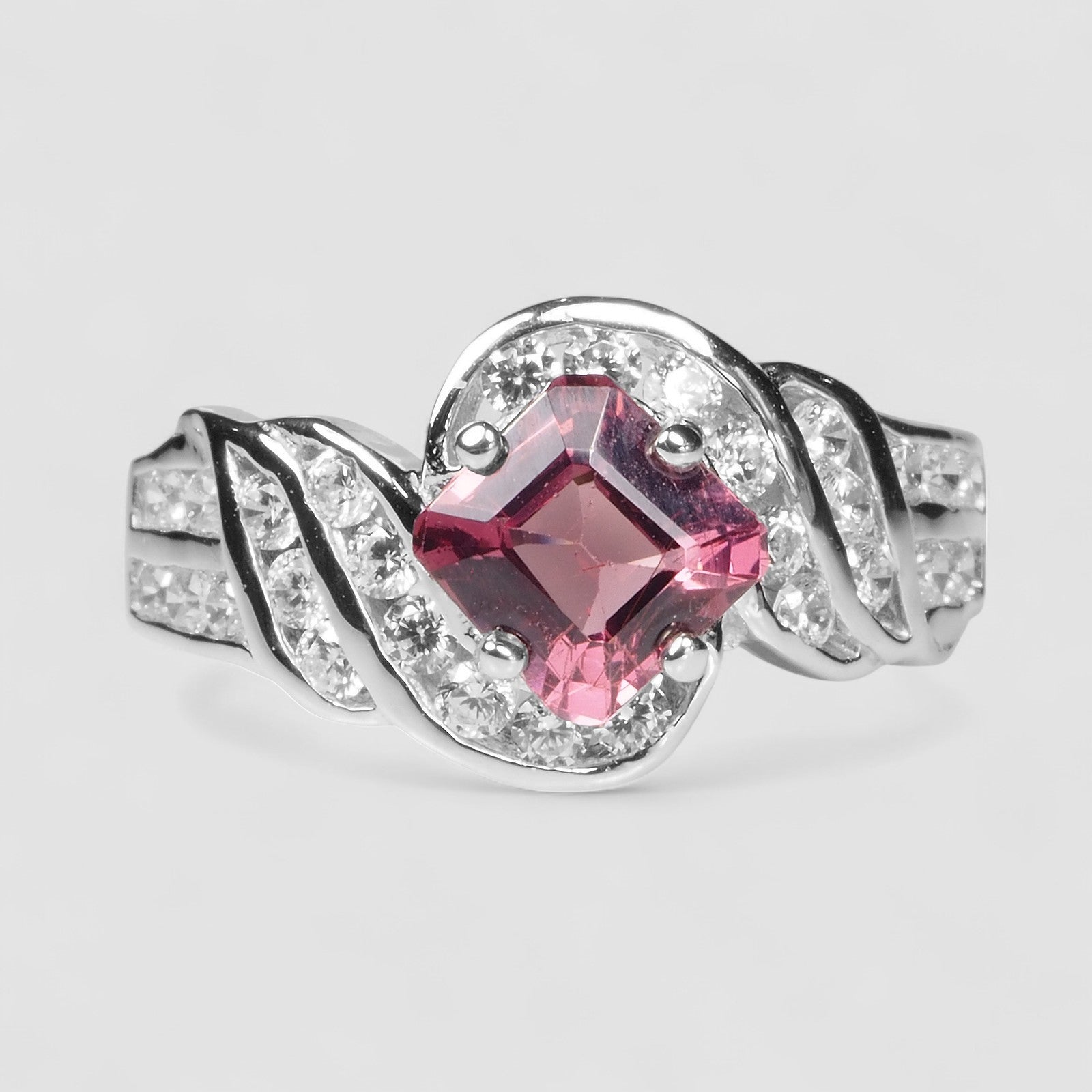 Pink Rhodolite Garnet 925 Sterling Silver Ring