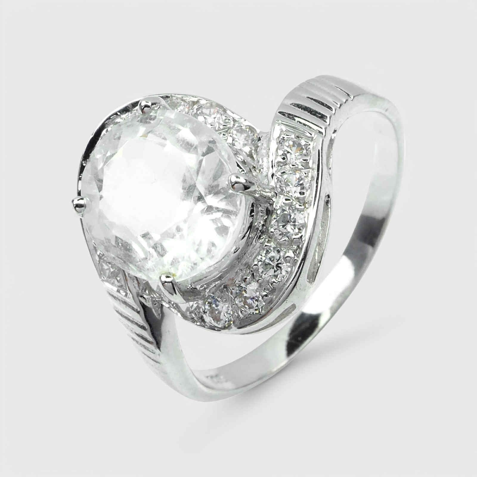 Pale Blue Aquamarine 925 Sterling Silver Ring