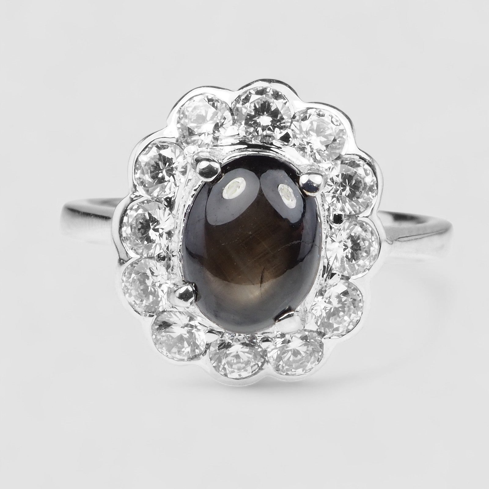 Black Star Sapphire 925 Sterling Silver Ring, Aniversary Gift, Dainty Ring, Free Resizing