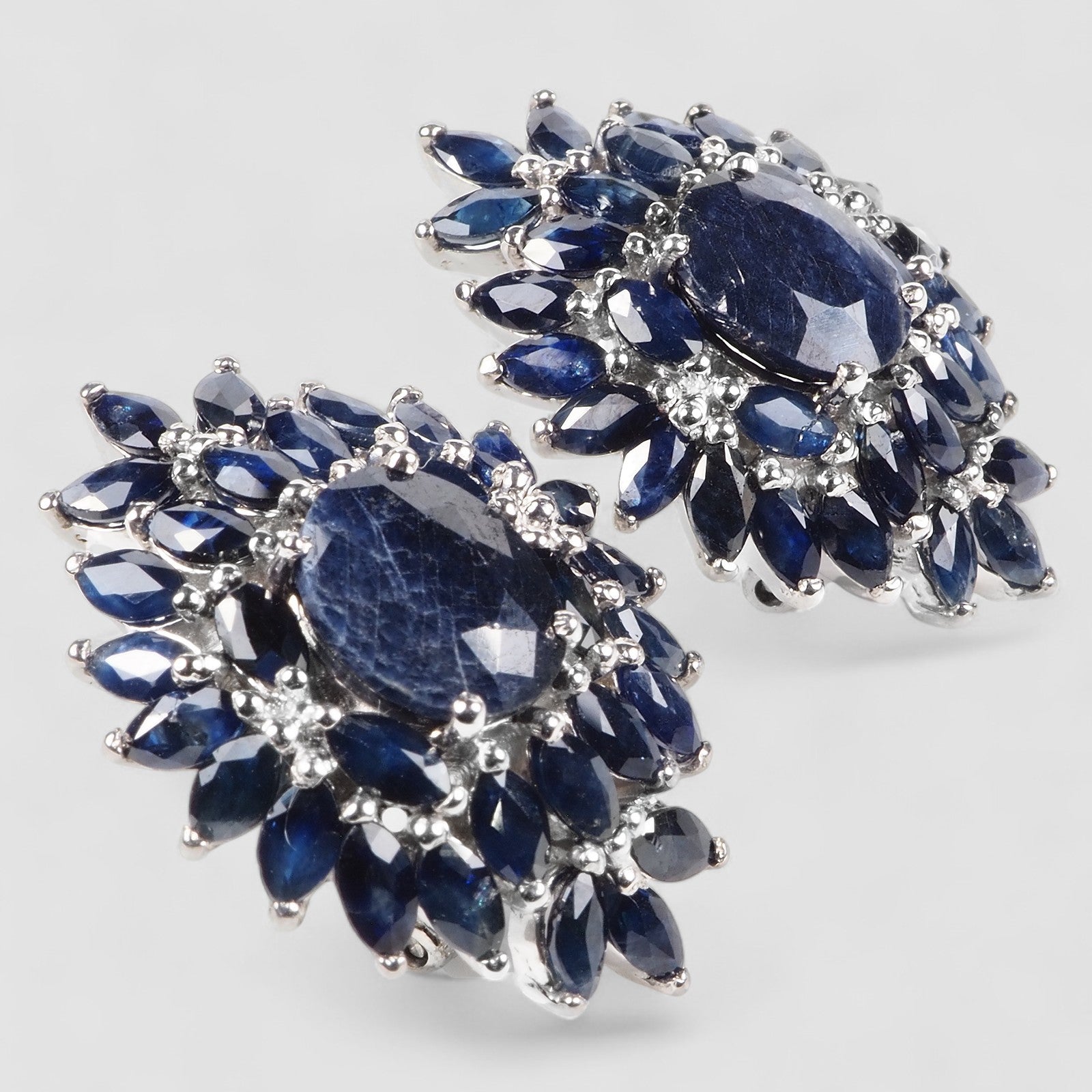 Blue Sapphire 925 Sterling Silver Earrings, Birthday Gift, Dainty Earrings