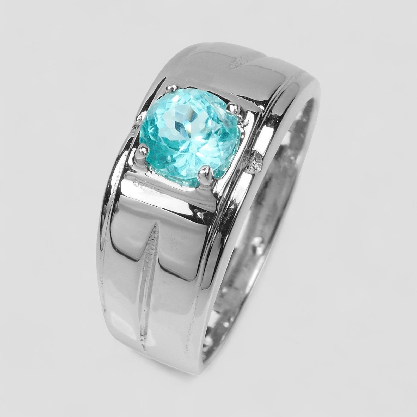Neon Blue Paraiba Tourmaline 925 Sterling Silver Ring