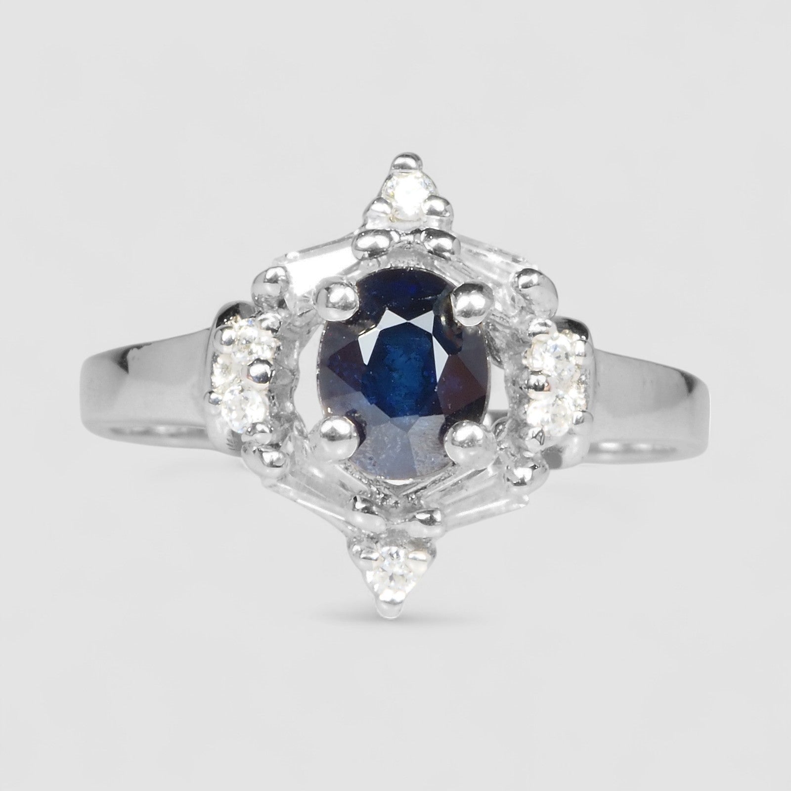 Vivid Blue Sapphire 925 Sterling Silver Ring