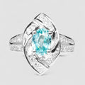 Blue Zircon 925 Sterling Silver Ring