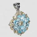 Blue Aquamarine 925 Sterling Silver Pendants, 925 Unique Gift for Her, Natural Gemstone