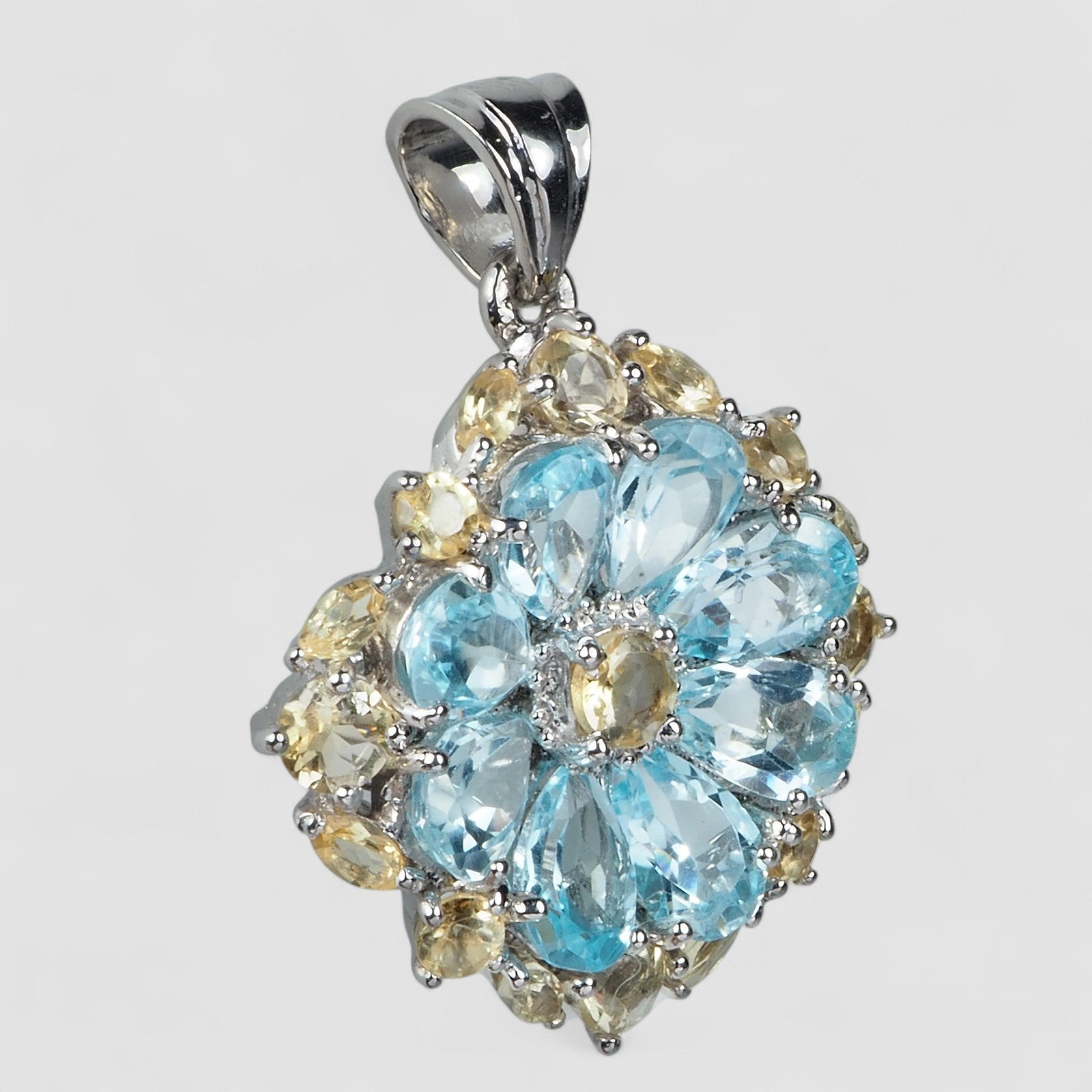 Blue Aquamarine 925 Sterling Silver Pendants, 925 Unique Gift for Her, Natural Gemstone