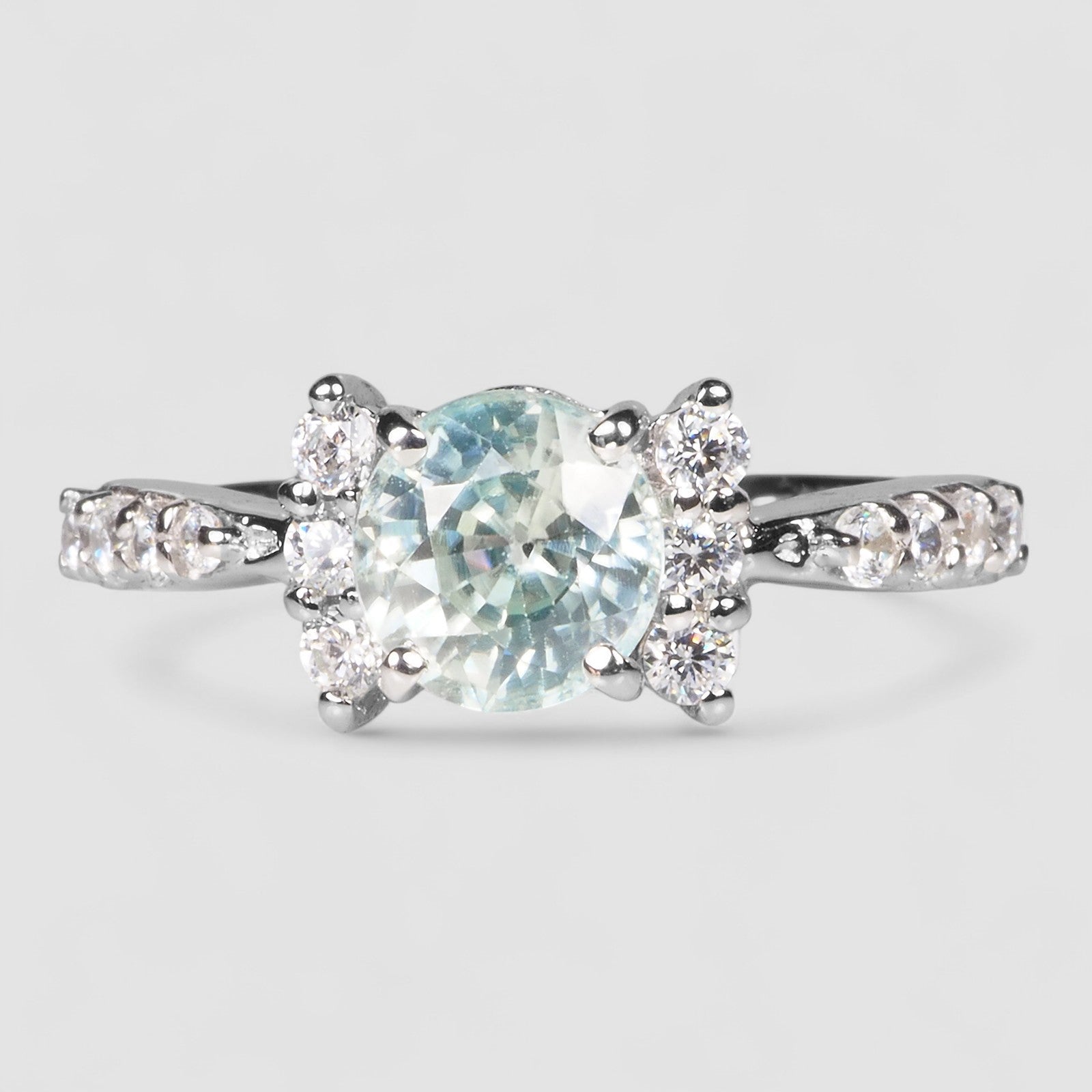 Blue Aquamarine 925 Sterling Silver Ring