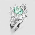 Natural Green Emerald 925 Sterling Silver Ring