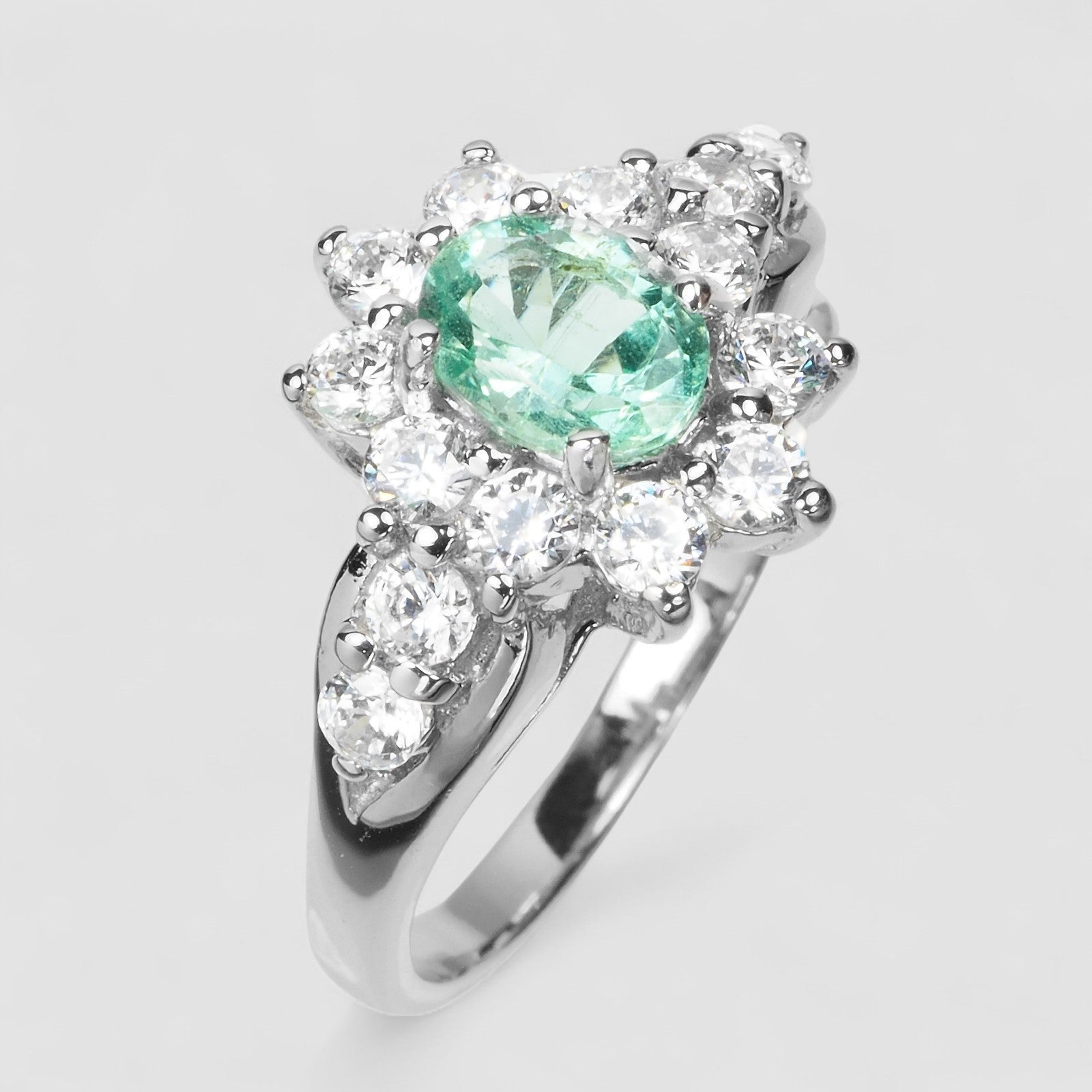 Natural Green Emerald 925 Sterling Silver Ring