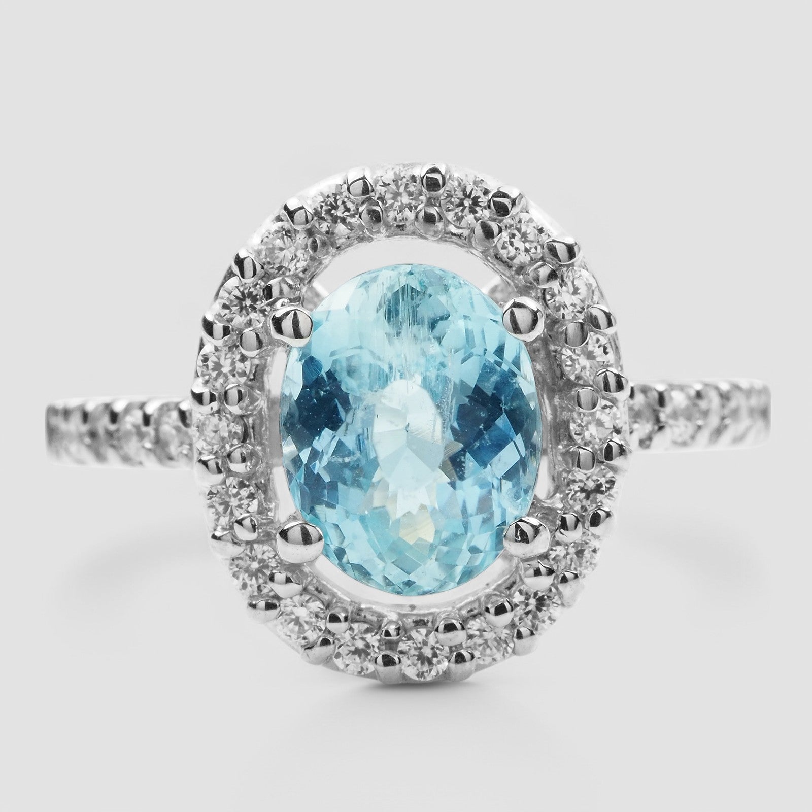 Blue Aquamarine 925 Sterling Silver Ring