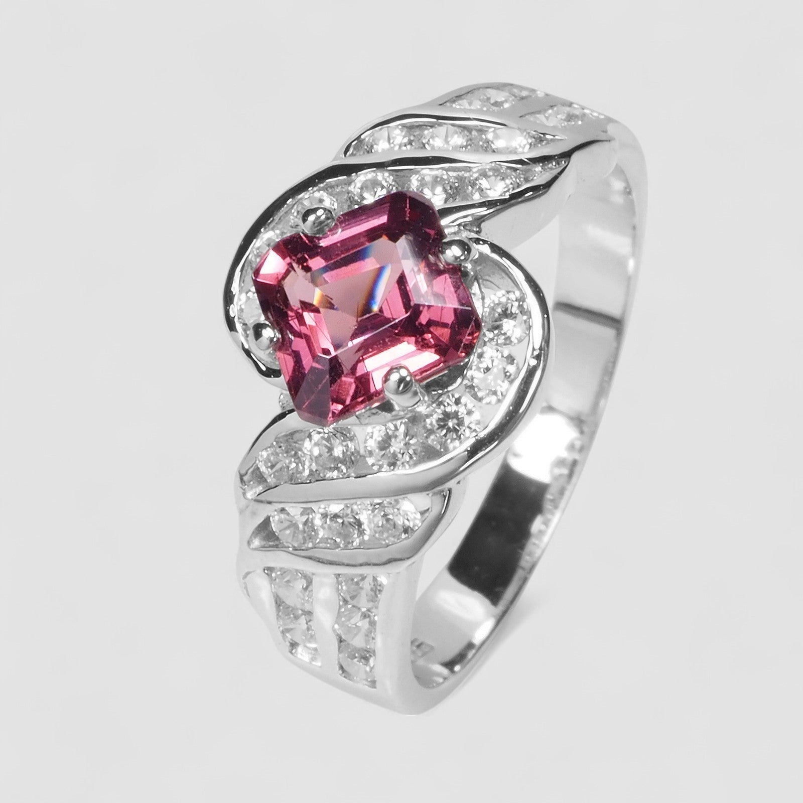 Pink Rhodolite Garnet 925 Sterling Silver Ring