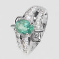 Green Emerald 925 Sterling Silver Ring