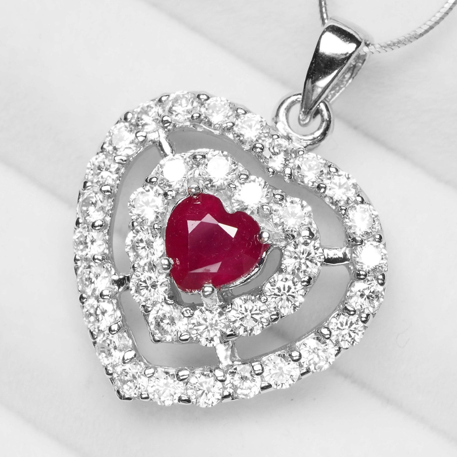 Red Ruby 925 Sterling Silver Pendants