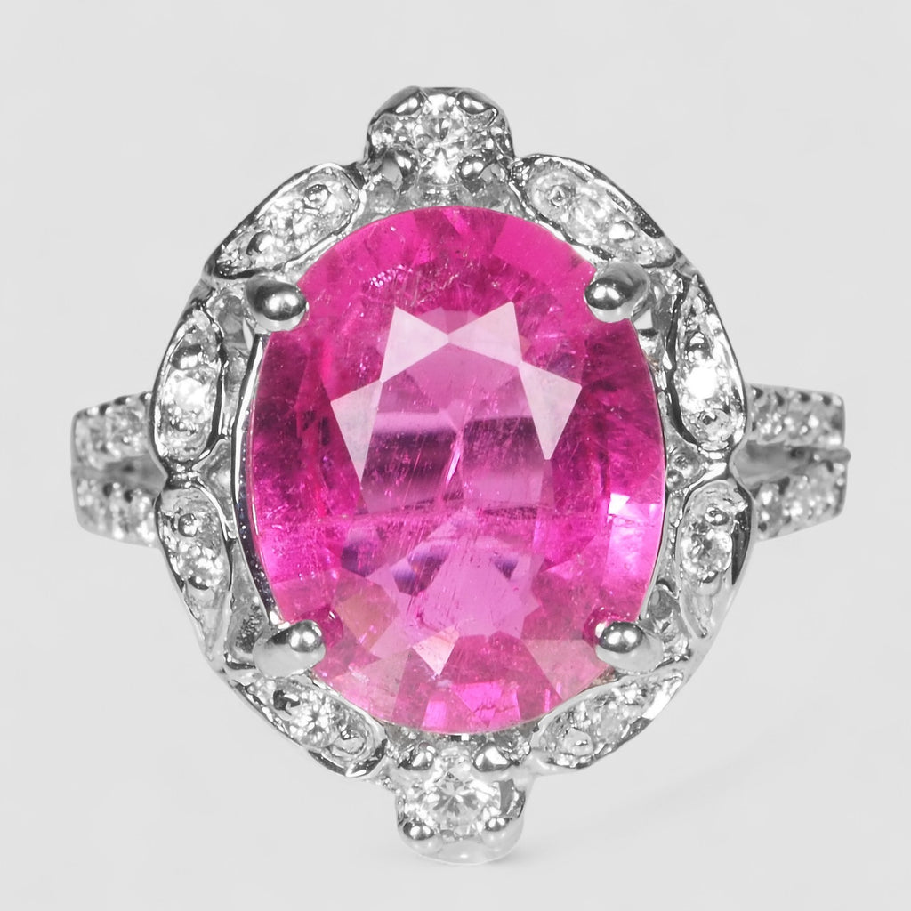 PINK RUBELLITE TOURMALINE 925 STERLING SILVER HANDMADE FINE RING