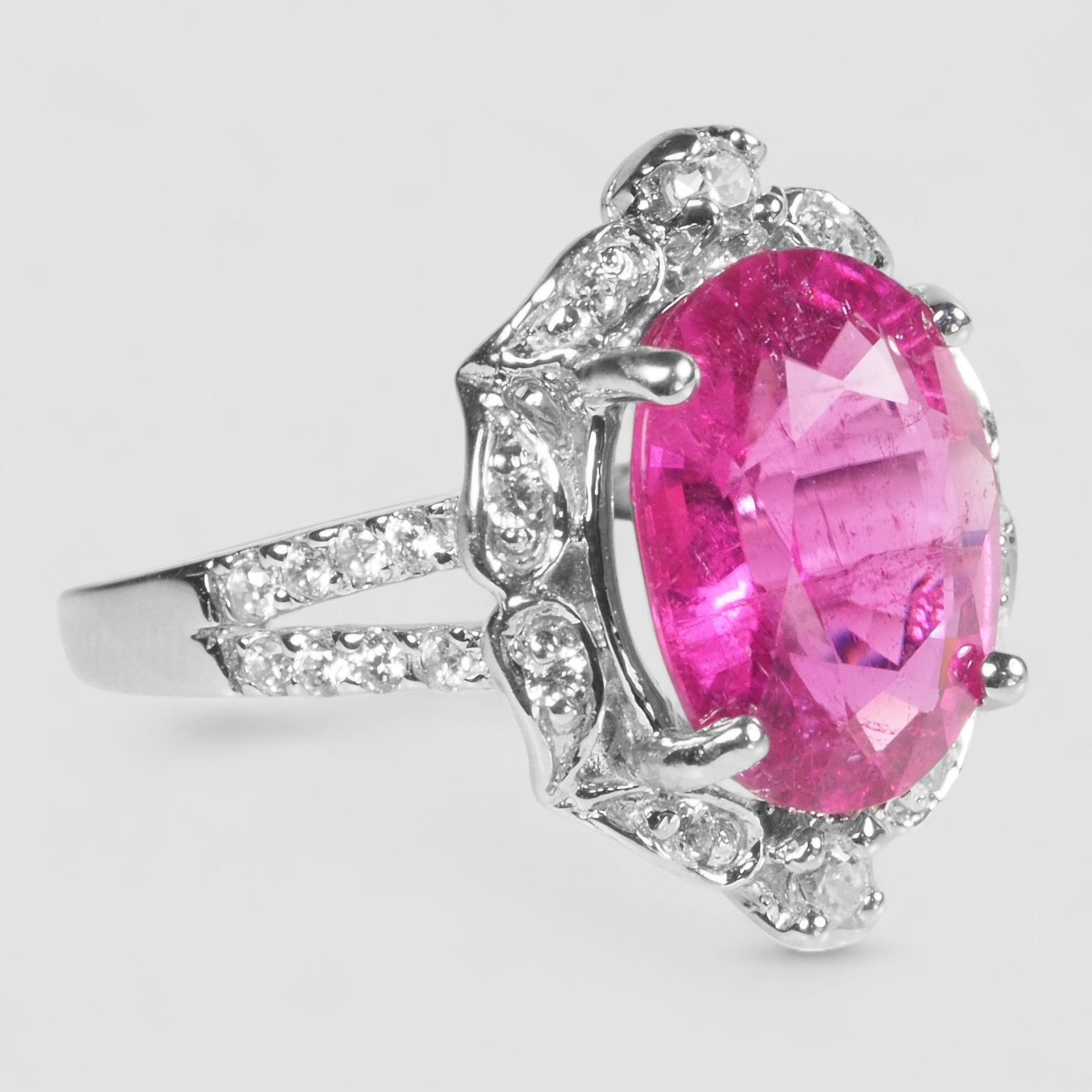 PINK RUBELLITE TOURMALINE 925 STERLING SILVER HANDMADE FINE RING