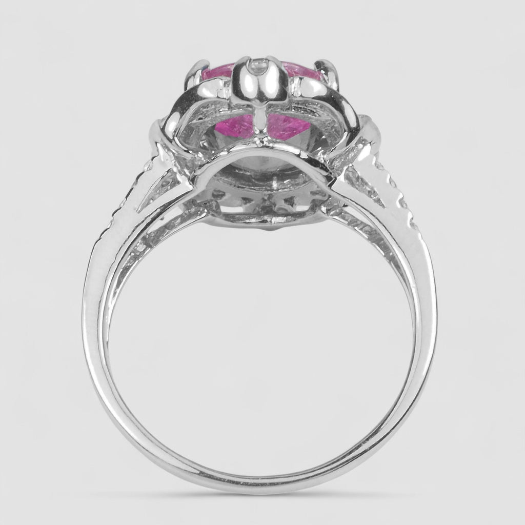 PINK RUBELLITE TOURMALINE 925 STERLING SILVER HANDMADE FINE RING