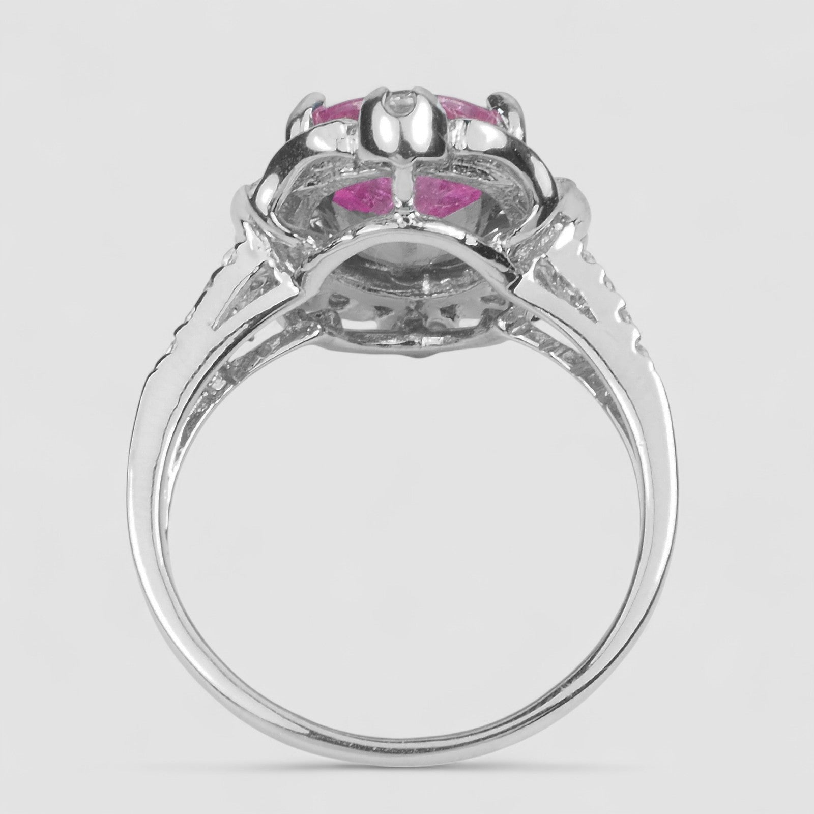 PINK RUBELLITE TOURMALINE 925 STERLING SILVER HANDMADE FINE RING