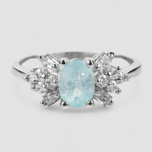 BLUE APATITE 925 STERLING SILVER HANDMADE FINE RING